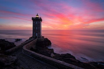 Sunset Lighthouse Kermorvan by Jos Pannekoek