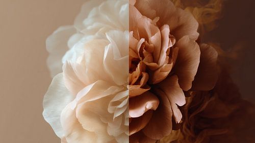 Beige and white floral duality panorama