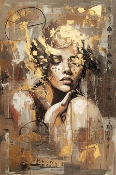 Hotel-Chic-Porträt mit Gold-, Taupe- und Brauntönen von Emiel de Lange