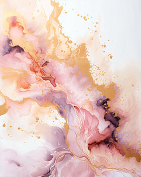 Minimalistisch modern en abstract in roze en goud