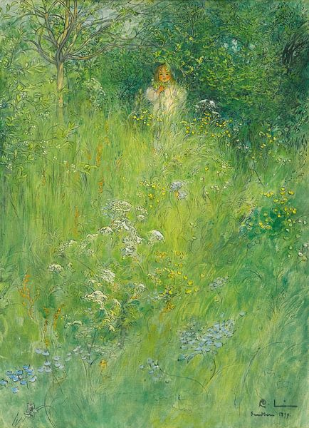 Une fée (Kersti dans la prairie), Carl Larsson par Des maîtres magistraux
