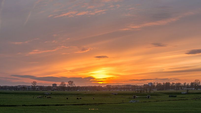 Sonnenuntergang in Spaarndam von Ardi Mulder