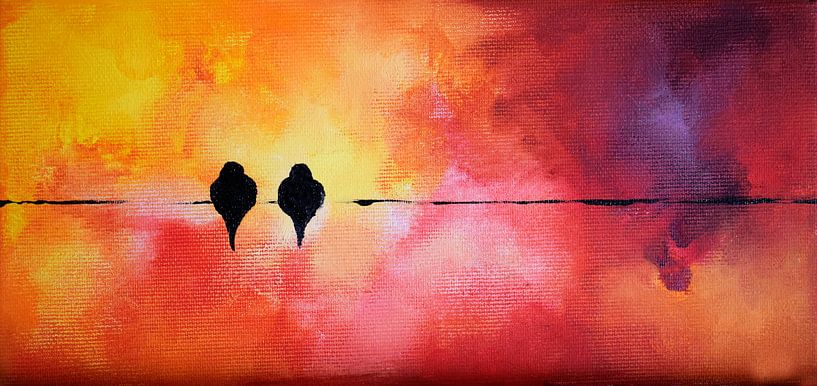 Valentine's Birds 10 by Maria Kitano