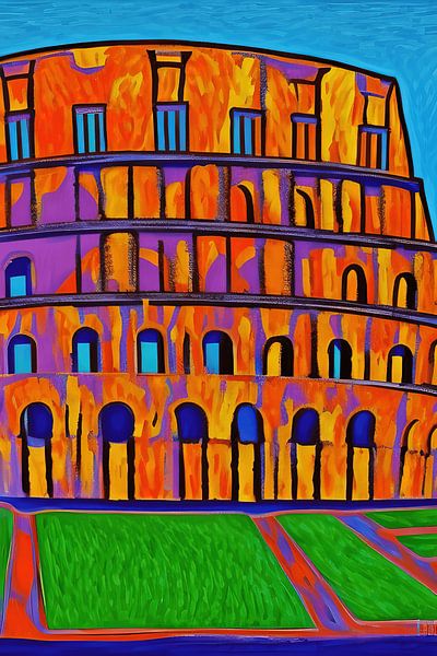 Peinture pop art du Colisée par Laly Laura