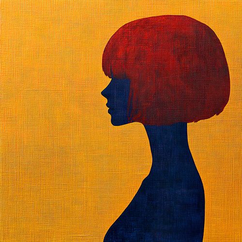 Stijlvol abstract silhouet van een roodharige vrouw