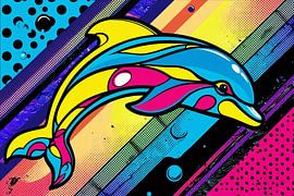 Dauphin coloré à rayures sur Art & Soul Creations