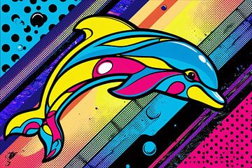 Kleurrijke dolfijn met strepen van Art & Soul Creations