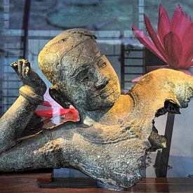 Liegender Vishnu aus Angkor Wat-Kambodscha von Michael Klinkhamer