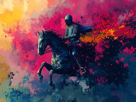 Knight on horseback - epic fantasy motif by Pixelbull Design