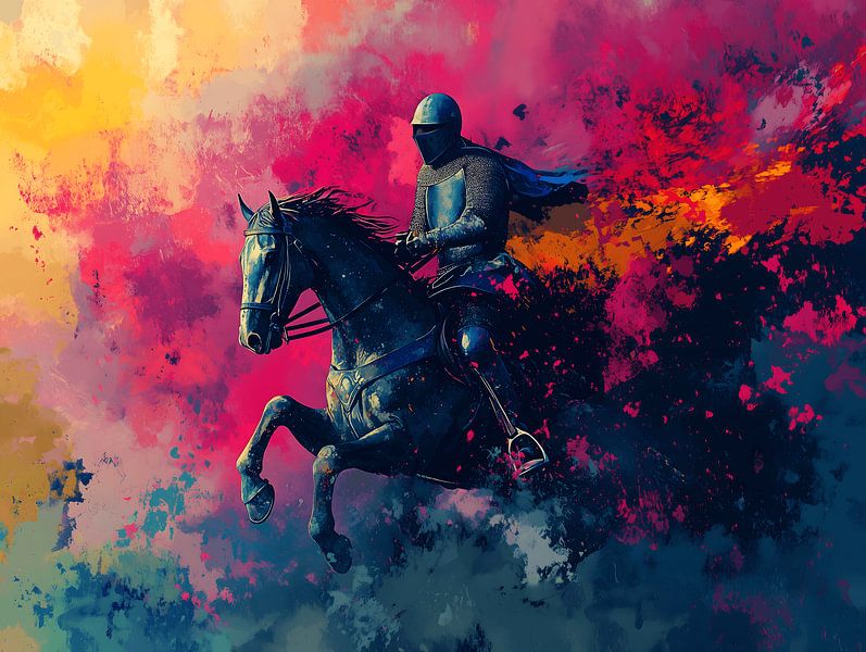 Chevalier à cheval - motif épique de fantasy par Pixelbull Design