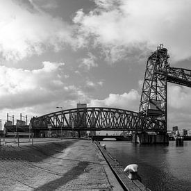De Hef (Koningshavenbrug) - zwart/wit muurfoto van Harro Jansen