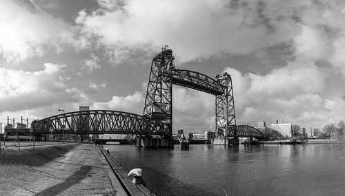De Hef (Koningshavenbrug) - zwart/wit muurfoto
