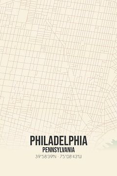 Carte ancienne de Philadelphie (Pennsylvanie), Etats-Unis. sur Rezona