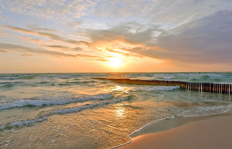 Evening on the beach by Johann Pavelka