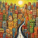 Sonnenstraße in der Stadt von Natasja Haandrikman Miniaturansicht