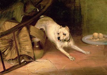 Briton Riviere,Hond achtervolgt een rat olie op canvas foto