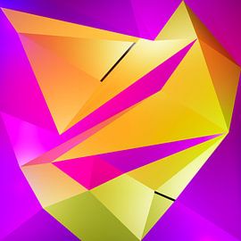 Abstraktes figuratives Kunstwerk "Intensive Erregung" (2021) von Pat Bloom von Pat Bloom - Moderne geometrische abstractie, surrealisme en deconstructivisme kunst