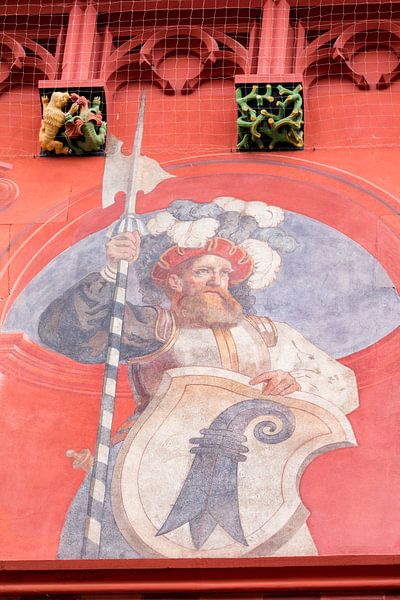 Fresko am Basler Rathaus in der Schweiz von Joost Adriaanse