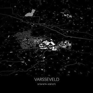 Zwart-witte landkaart van Varsseveld, Gelderland. van Rezona