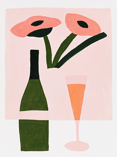 Champagne en anemonen  | Vandaag is het feest