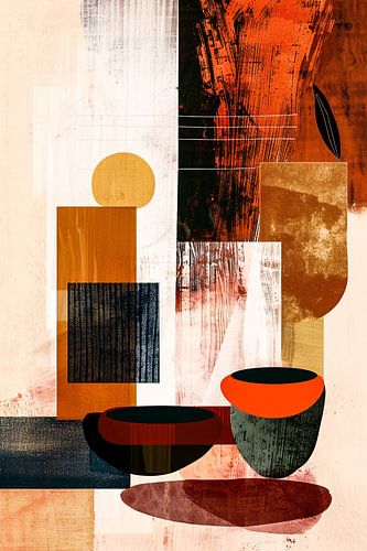 Abstract stilleven met warme tinten