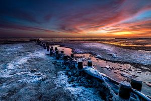 Lever de soleil sur De Schorren van Texel sur Onno Wildschut