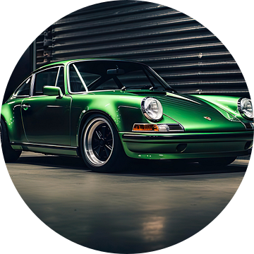 Groene Porsche 911 E 2.0 1969 van PixelPrestige