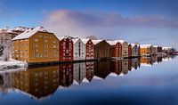 Pakhuizen in Trondheim, Noorwegen van Adelheid Smitt thumbnail
