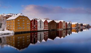 Lagerhäuser in Trondheim, Norwegen