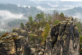 Felsen im Basteigebiet im Elbsandsteingebirge von Holger W. Spieker