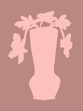 Bohemian illustratie: vaas met bloemen van Studio Allee
