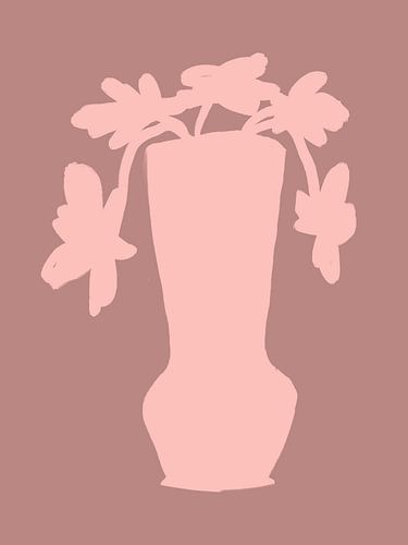 Bohemian illustration: vase with flowers by Studio Allee