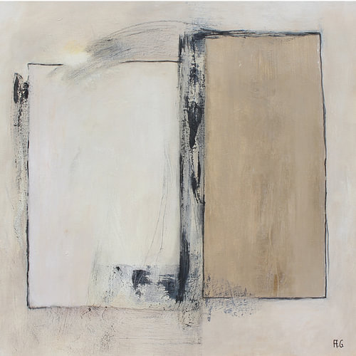 Evenwicht – abstract schilderij in beige-bruine tinten