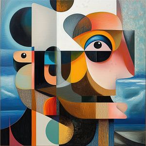 Colourful looking eyes abstract