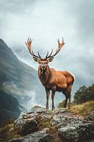 Cerf majestueux dans la nature