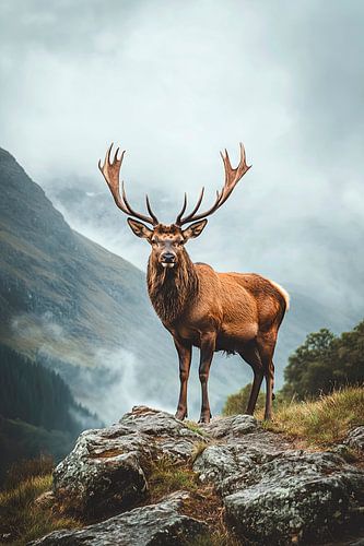 Majestic stag in nature