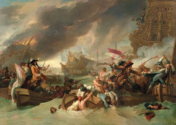 Benjamin West,De Slag bij La Hogue, 1806