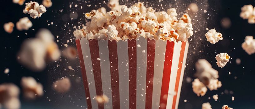 Popcorn Explosion aus dem Behälter – Leckerbiss von Poster Art Shop