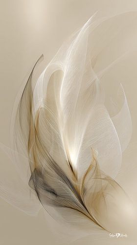 wit en goud - bloemen en veren