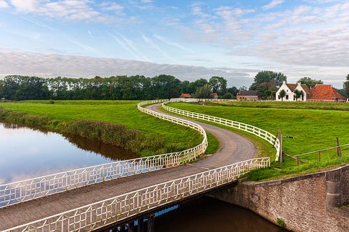 Village view Aduarderzijl in the province of Groningen