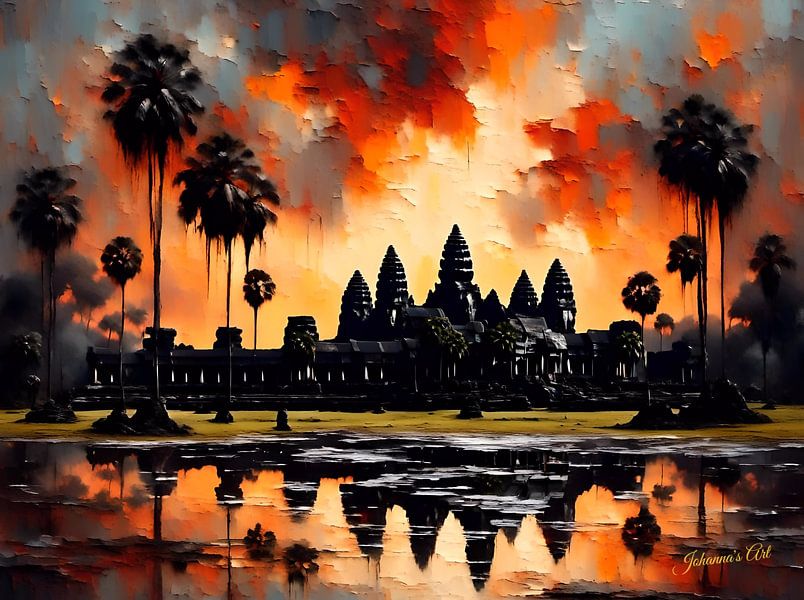 Angkor Wat Sonnenuntergang Kunst von Johannas Art Creations