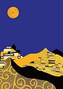 Mountain landscape - Klimt inspired on blue by Mad Dog Art thumbnail