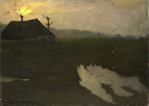 Landschap bij maanlicht, Richard Nicolaüs Roland Holst, 1891