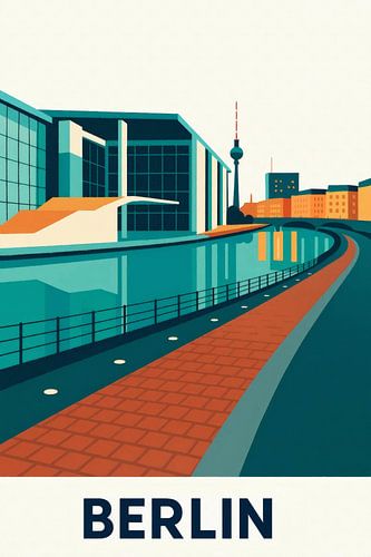 Berlin waterfront promenade – modern architecture & water