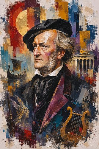 Componist Richard Wagner schilderij.