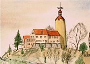 Kloster auf dem Berg -  Aquarell gemalt von VK (Veit Kessler) 1969 von ADLER & Co / Caj Kessler Miniaturansicht