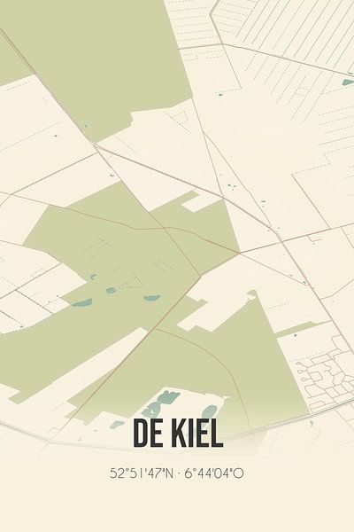 Vintage map of De Kiel (Drenthe) by Prints of Place