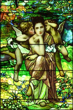 Glas in lood, Art Nouveau / Art Deco, Louis Tiffany van Artifact