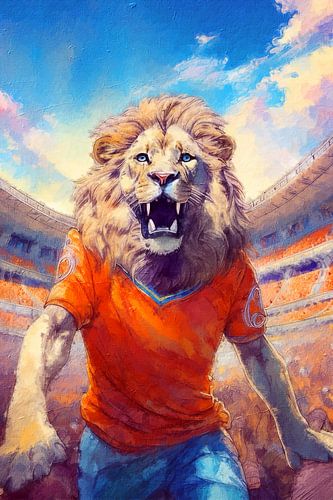 The Orange lion roars (art)