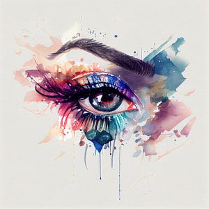 Watercolor Woman Eye #3 by Chromatic Fusion Studio